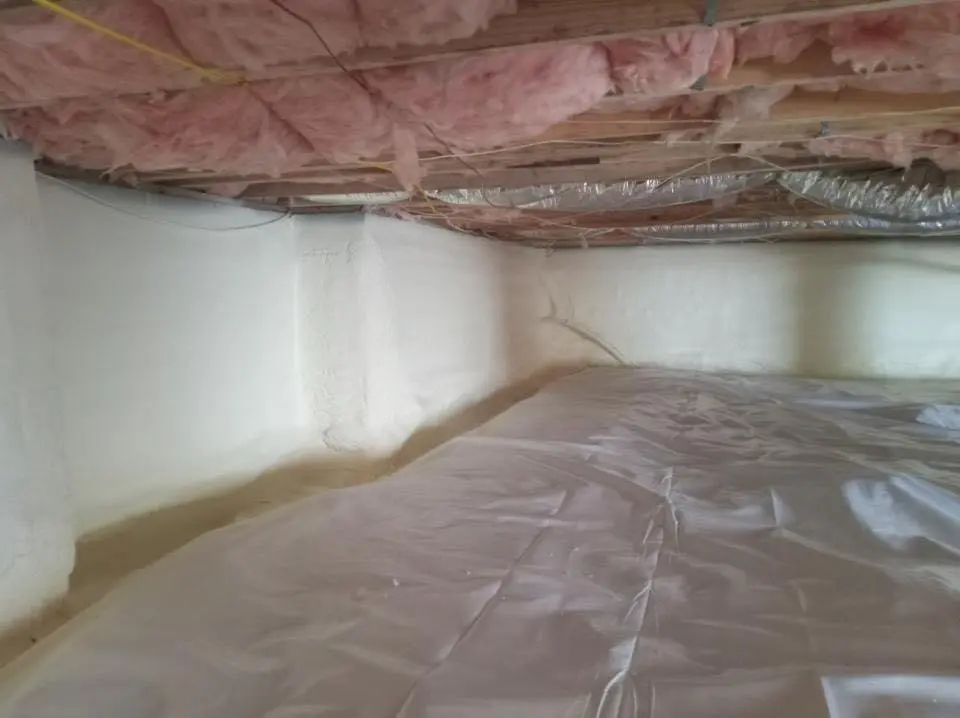 Crawl space encapsulation with closed-cell spray foam for Flat Roof Repair in Pike Road
